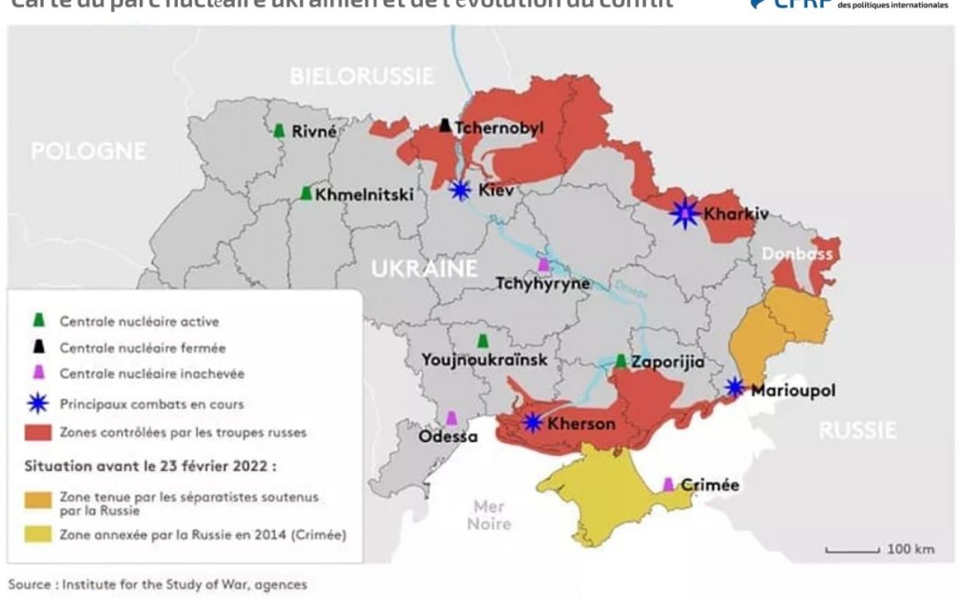 Infographie: Carte du parc nucléaire ukrainien et de l’évolution du conflit